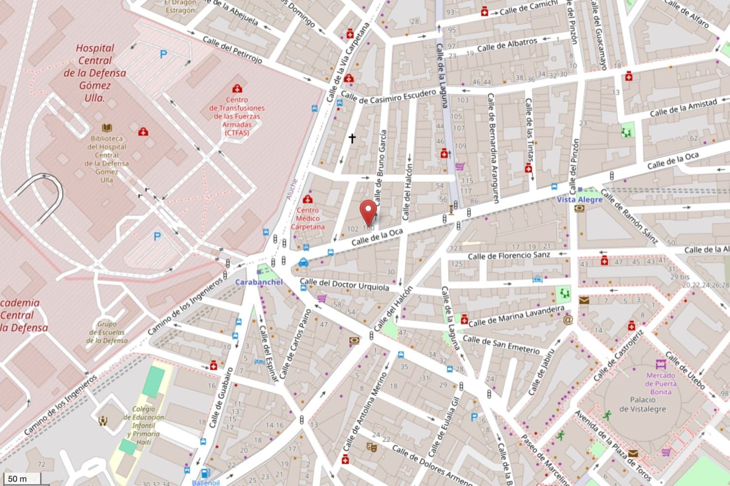 Captura de mapa para Calle de la Oca 100, Carabanchel, Madrid